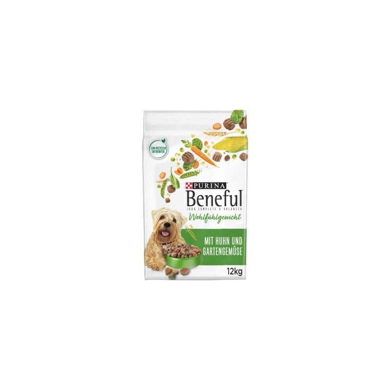 Beneful Purina Wohlfühlgewicht mit Huhn und Gartengemüse 2x12 kg