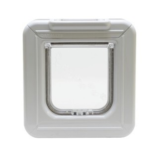 Cat Mate Elite Mikrochip-Katzenklappe mit 4-Wege-Verriegelung und Timer, Weiß (355W)