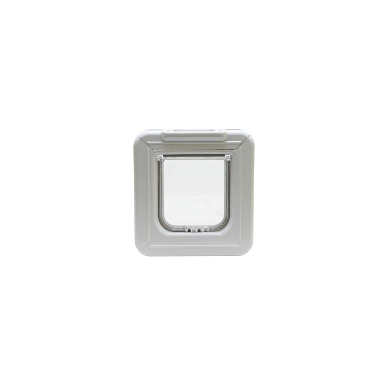 Cat Mate Elite Mikrochip-Katzenklappe mit 4-Wege-Verriegelung und Timer, Weiß (355W)