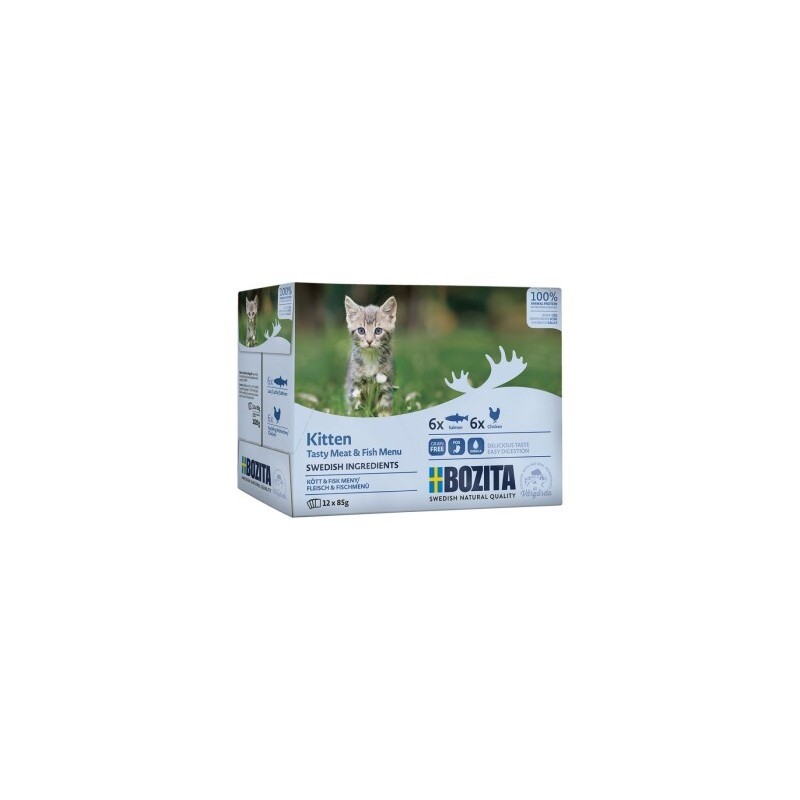 BOZITA Kitten Multibox Lachs Huhn 12x85g