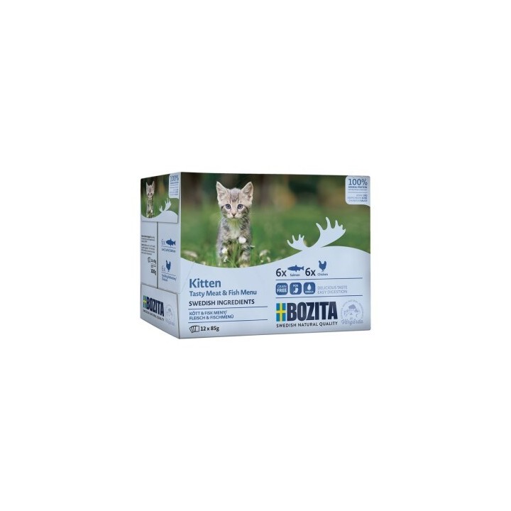 BOZITA Kitten Multibox Lachs Huhn 12x85g