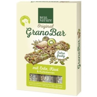 REAL NATURE Grano Bar Riegel 4 Stück, 100g Ente, Kiwi, Kürbiskern