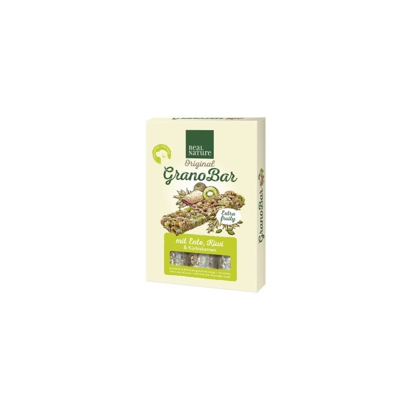 REAL NATURE Grano Bar Riegel 4 Stück, 100g Ente, Kiwi, Kürbiskern