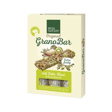REAL NATURE Grano Bar Riegel 4 Stück, 100g Ente, Kiwi, Kürbiskern
