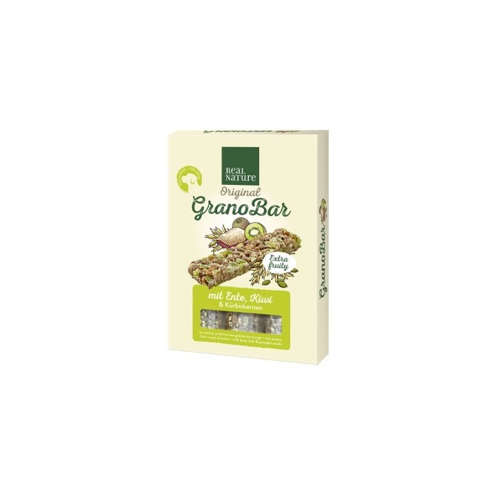 REAL NATURE Grano Bar Riegel 4 Stück, 100g Ente, Kiwi, Kürbiskern