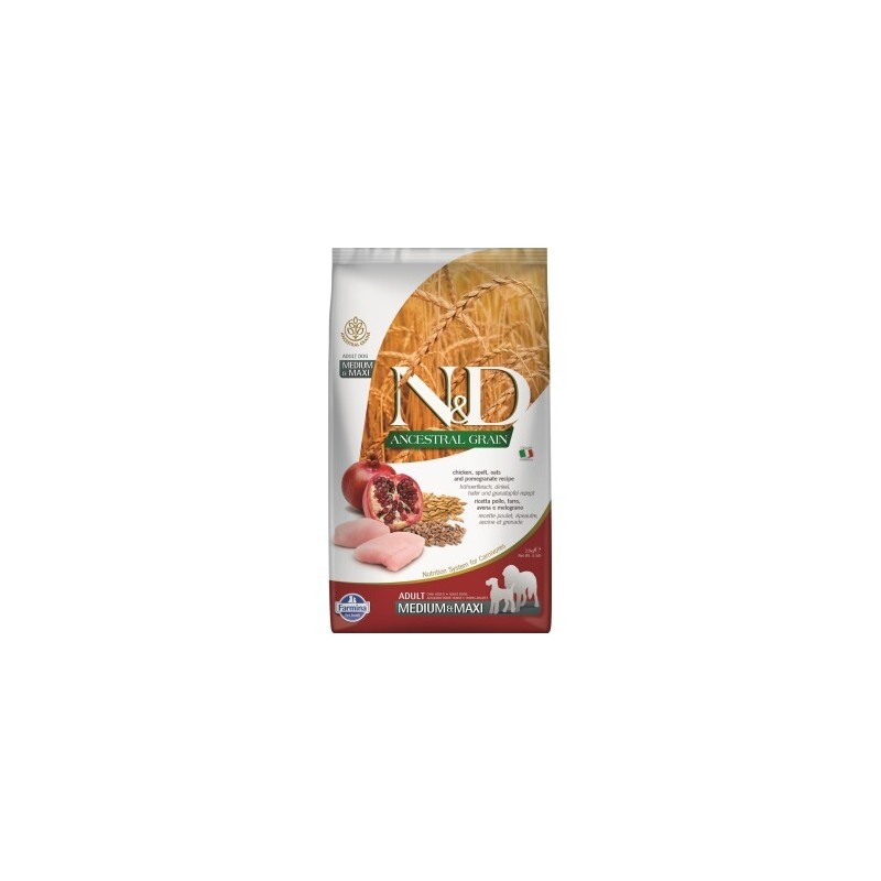 N&D Farmina Ancestral Grain Adult Medium/Maxi Huhn, Dinkel und Granatapfel 2,5 kg