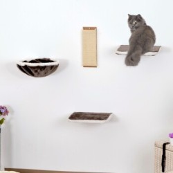 Rohrschneider ® Katzen-Kletterwand 4-teilig grau