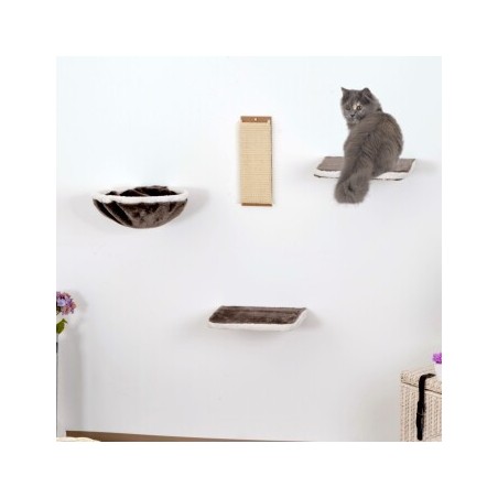 Rohrschneider ® Katzen-Kletterwand 4-teilig grau