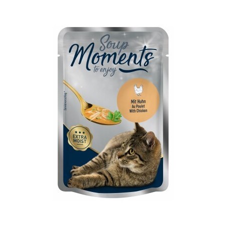 MOMENTS Soup Nassfutter Katze Adult, Huhn 48x40 g