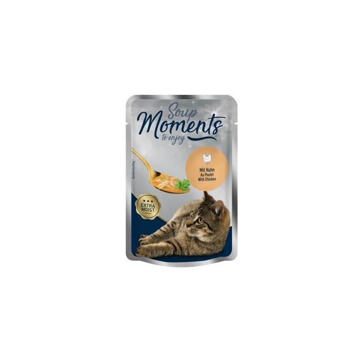 MOMENTS Soup Nassfutter Katze Adult, Huhn 48x40 g