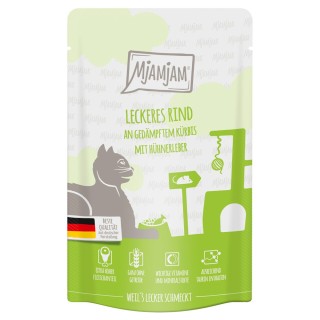 MjAMjAM Quetschie 12 x 125 g - leckeres Rind an gedämpftem Kürbis
