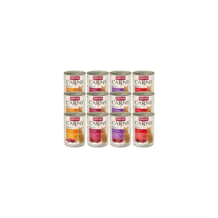 animonda Carny Nassfutter Katze Adult, Mixpaket Fleischauswahl 12x400 g Mixpaket 1