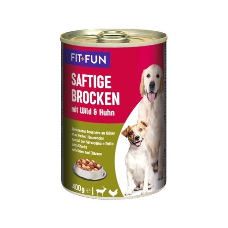 FIT+FUN Saftige Brocken Wild und Huhn 6x400 g