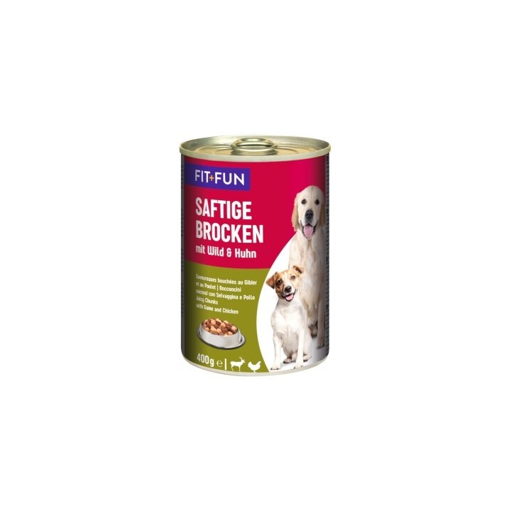 FIT+FUN Saftige Brocken Wild und Huhn 6x400 g