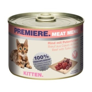 PREMIERE Meat Menu Kitten Rind und Putenherzen 6x200 g