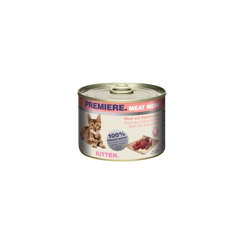 PREMIERE Meat Menu Kitten Rind und Putenherzen 6x200 g