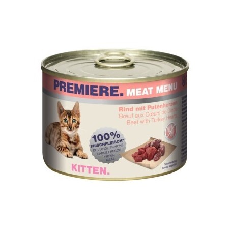 PREMIERE Meat Menu Kitten Rind und Putenherzen 6x200 g