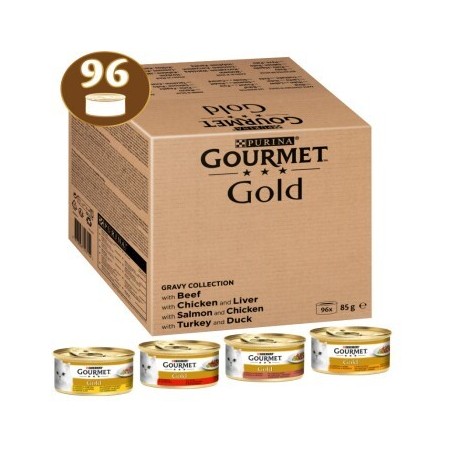 GOURMET Gold Zarte Häppchen Katzennassfutter Sorten-Mix 96x85g