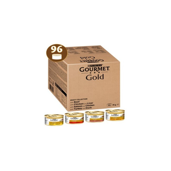 GOURMET Gold Zarte Häppchen Katzennassfutter Sorten-Mix 96x85g