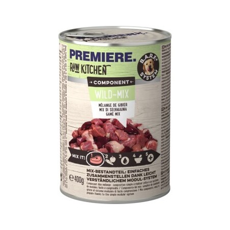 PREMIERE RAW KITCHEN Nassfutter Hund Adult Component, Wild 6x400 g