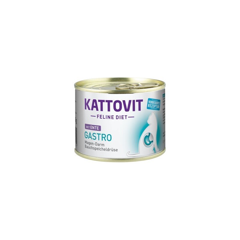 KATTOVIT Feline Diet Nassfutter Katze Gastro Adult Ente 12x185 g