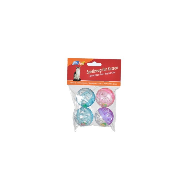 FIT+FUN Spielzeug Rasselbälle 4er-Pack