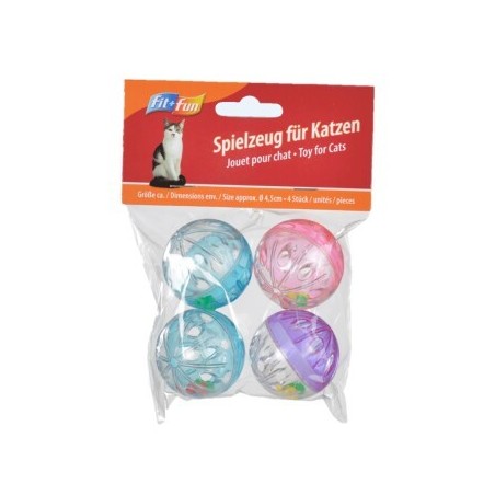 FIT+FUN Spielzeug Rasselbälle 4er-Pack
