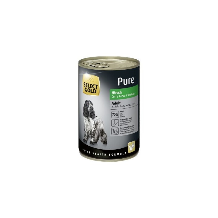 SELECT GOLD Pure Adult Hirsch 6x400 g