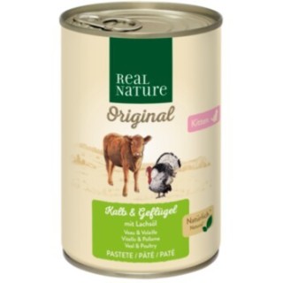REAL NATURE Kitten Kalb und Geflügel mit Lachsöl 6x400 g