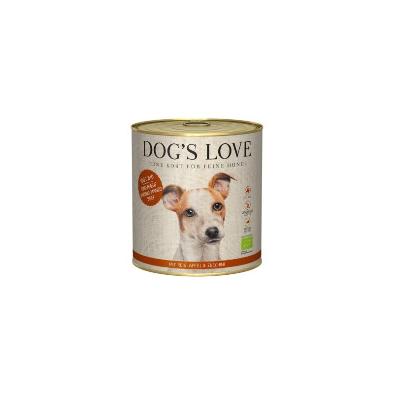 DOG'S LOVE BIO 6x800g Rind mit Reis, Apfel & Zucchini