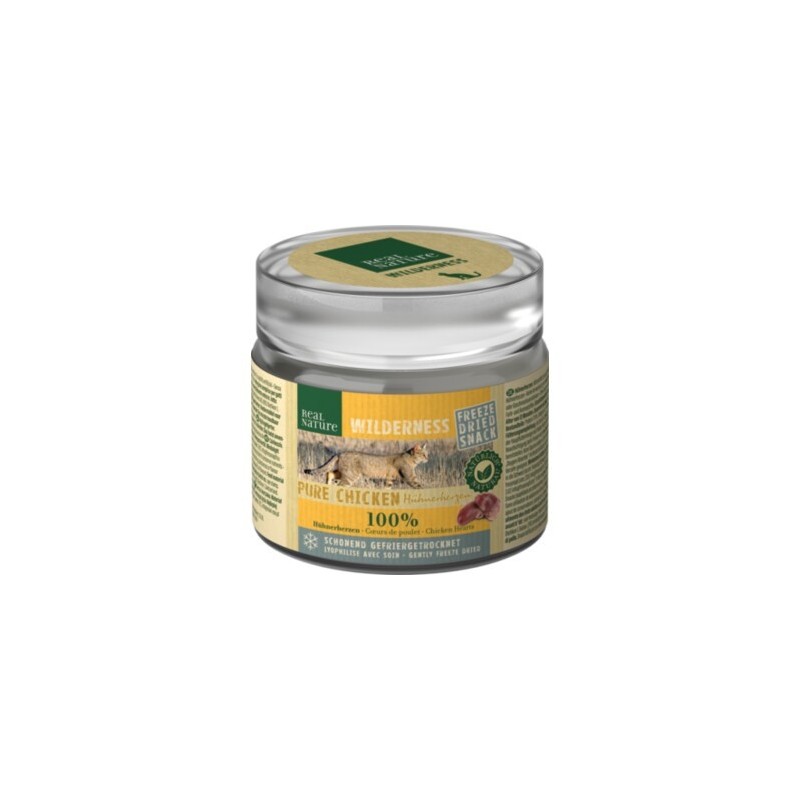 REAL NATURE WILDERNESS Gefriergetrocknete Snacks Hühnerherzen 6x25g