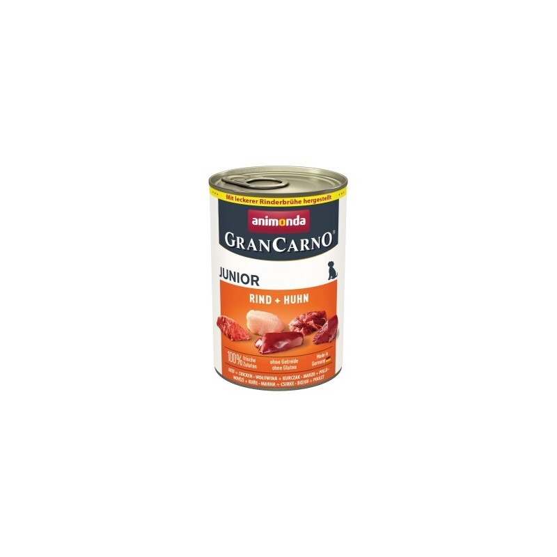 animonda GranCarno Original Nassfutter Hund Junior, Rind und Huhn 6x400 g