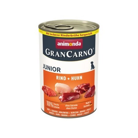 animonda GranCarno Original Nassfutter Hund Junior, Rind und Huhn 6x400 g