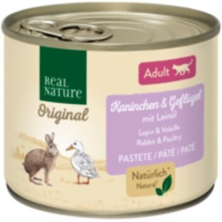 REAL NATURE Adult Kaninchen und Geflügel mit Leinöl 6x200 g