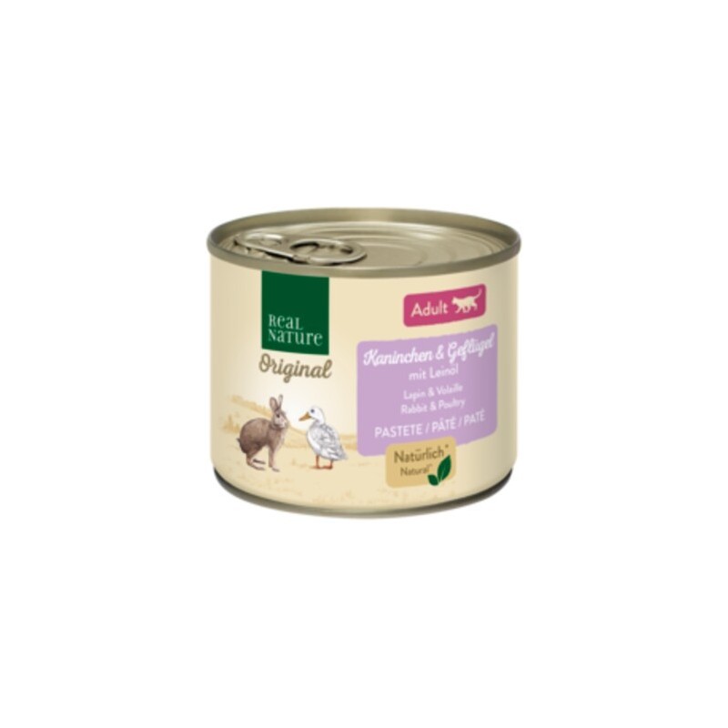 REAL NATURE Adult Kaninchen und Geflügel mit Leinöl 6x200 g