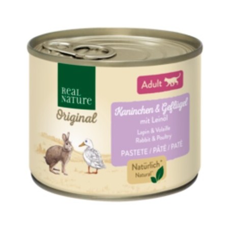 REAL NATURE Adult Kaninchen und Geflügel mit Leinöl 6x200 g