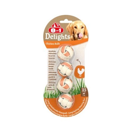8in1 Delights Kaubälle Hähnchenfleisch S 4 Stück