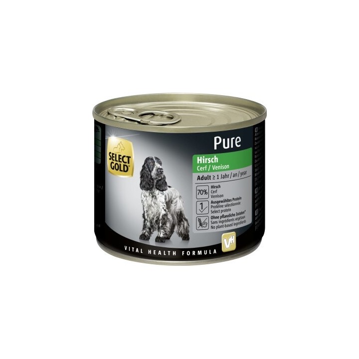 SELECT GOLD Pure Adult Hirsch 6x200 g