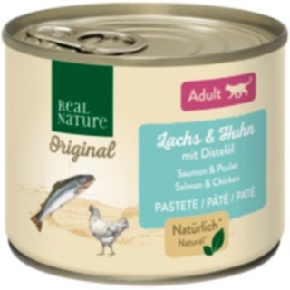 REAL NATURE Adult Lachs und Huhn mit Distelöl 6x200 g