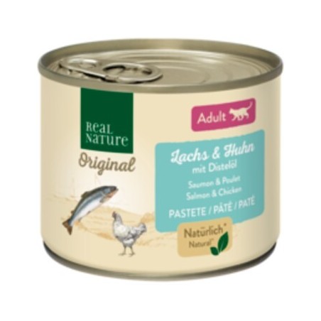 REAL NATURE Adult Lachs und Huhn mit Distelöl 6x200 g