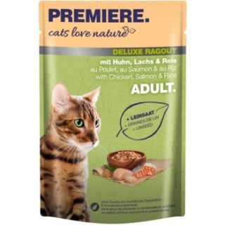 PREMIERE cats love nature Deluxe Ragout mit Huhn, Lachs und Reis 24x100 g
