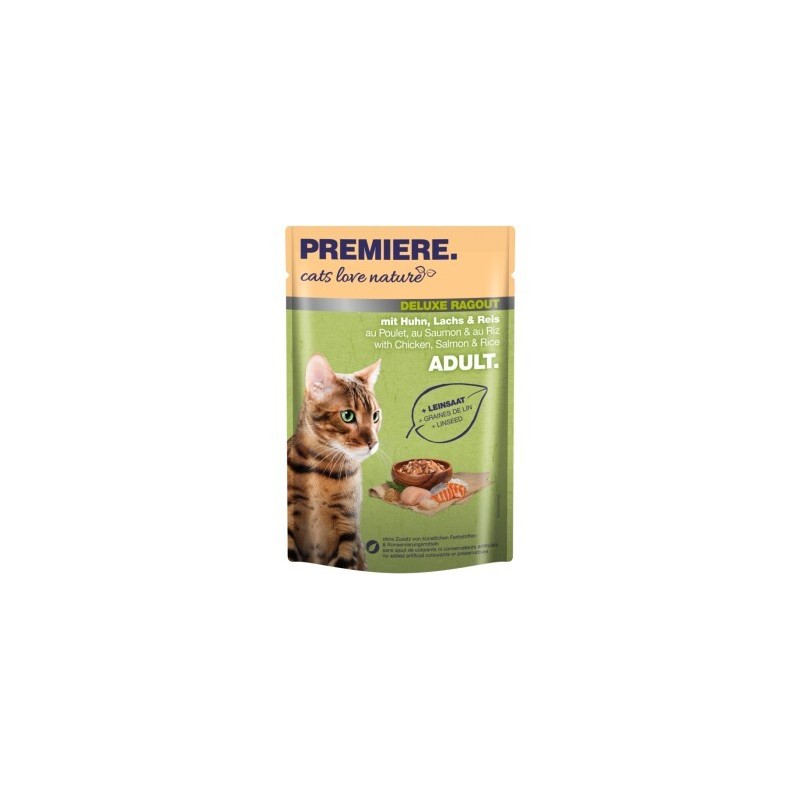 PREMIERE cats love nature Deluxe Ragout mit Huhn, Lachs und Reis 24x100 g