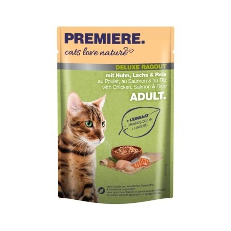 PREMIERE cats love nature Deluxe Ragout mit Huhn, Lachs und Reis 24x100 g
