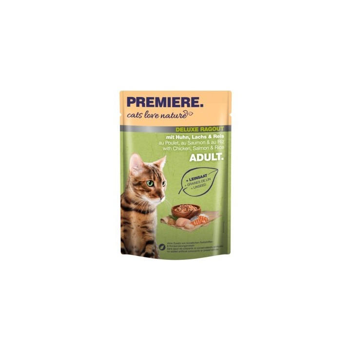 PREMIERE cats love nature Deluxe Ragout mit Huhn, Lachs und Reis 24x100 g