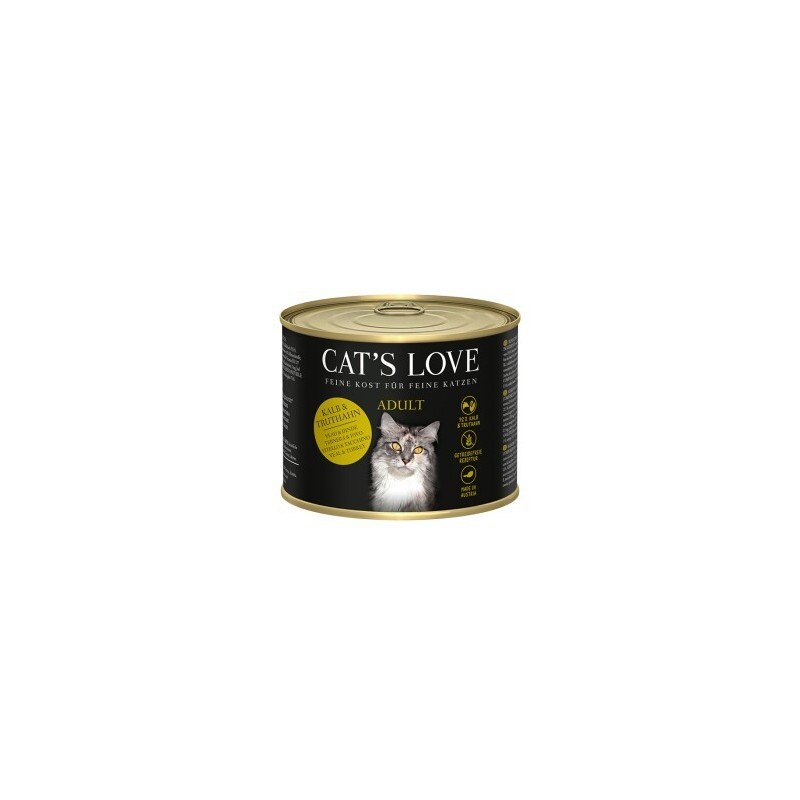 CAT'S LOVE Nassfutter Katze Adult Kalb und Truthahn 6x200 g