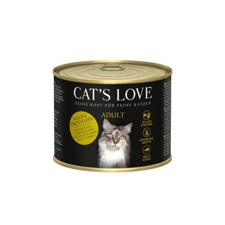 CAT'S LOVE Nassfutter Katze Adult Kalb und Truthahn 6x200 g