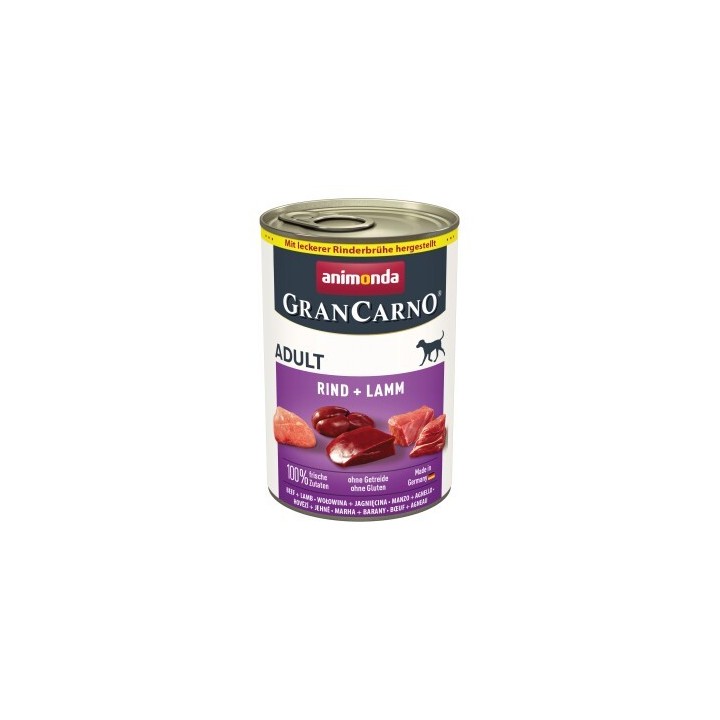 animonda GranCarno Original Nassfutter Hund Adult, Rind und Lamm 6x400 g