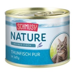 Schmusy Nature Meeres-Fisch Nassfutter Katze Adult Thunfisch pur 12x185 g