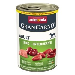 animonda GranCarno Original Nassfutter Hund Adult, Rind und Entenherzen 6x400 g