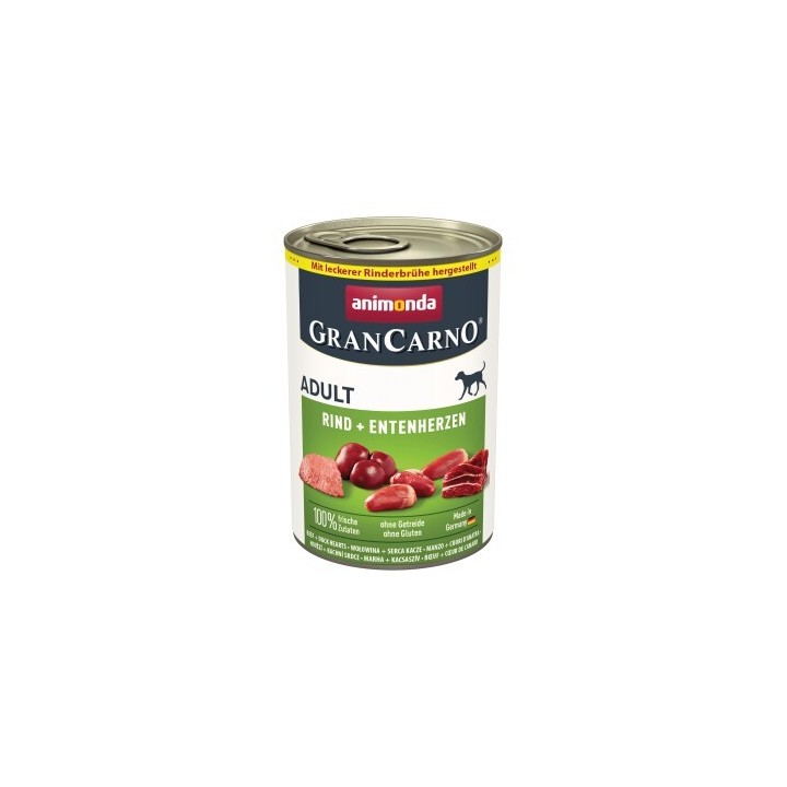 animonda GranCarno Original Nassfutter Hund Adult, Rind und Entenherzen 6x400 g